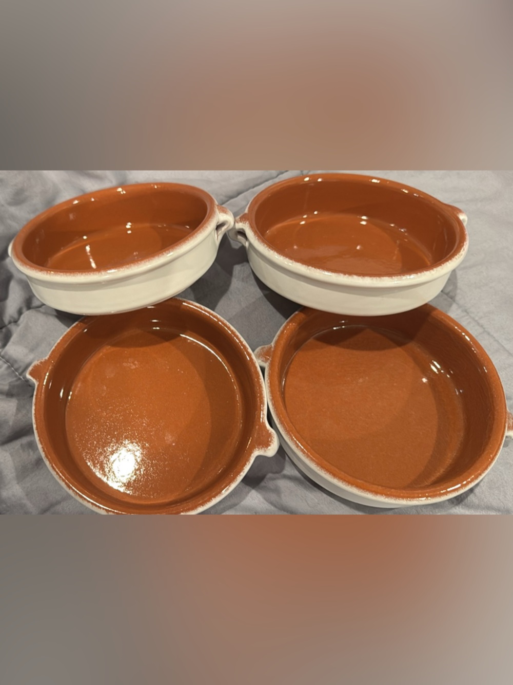 Cloud White Terra Cotta Cazuelas - 4.5 Inches (4 Dishes)